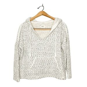 Lou & Grey Women’s Textured Boucle Tweed Boxy Hooded‎ Sweatshirt Small S